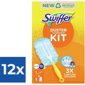 Swiffer Duster Stofdoekjes - Starterkit + 3 navullingen Febreze - Voordeelverpakking 12 stuks