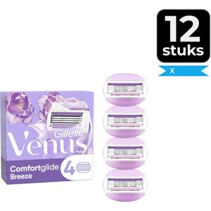 Gillette Venus Comfortglide Breeze Scheermesjes Voor Vrouwen - 4 Navulmesjes - Voordeelverpakking 12 stuks