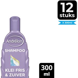 Andrélon Klei Fris & Zuiver Shampoo 300 ml - Voordeelverpakking 12 stuks
