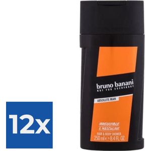 Bruno Banani - Douchegel Men - Hair & Body absolute man - 250ML - Voordeelverpakking 12 stuks