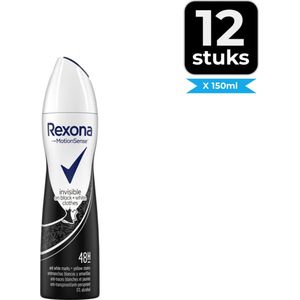 Rexona - Deodorant - Spray - Invisible On Black+White Clothes - 150ml x 12