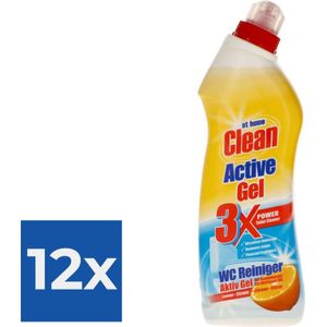 At Home Clean Active Gel Lemon Toilet Reiniger - 750 ml - Voordeelverpakking 12 stuks