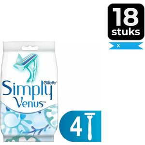 Gillette Simply Venus2 Wegwerpscheermesjes Vrouwen - 4 Stuks - Voordeelverpakking 18 stuks