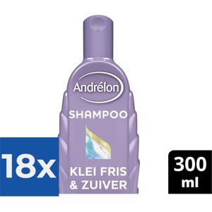 Andrélon Klei Fris & Zuiver Shampoo 300 ml - Voordeelverpakking 18 stuks