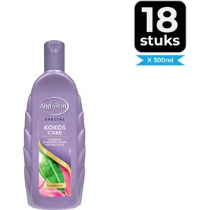 Andrélon Shampoo Kokos Care 300 ml - Voordeelverpakking 18 stuks