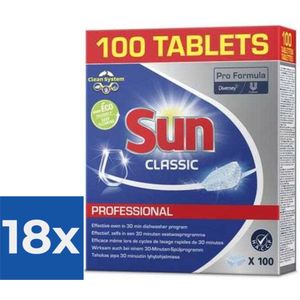 Sun Vaatwastabletten Classic Professional 100 stuks - Voordeelverpakking 18 stuks