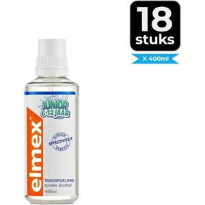 Elmex Junior Tandspoeling met Aminfluoride 6-12 Jaar 400 ml - Voordeelverpakking 18 stuks