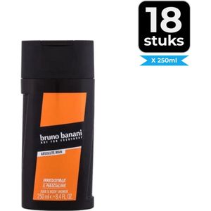 Bruno Banani Douchegel Men - Hair & Body absolute man 250ML - Voordeelverpakking 18 stuks
