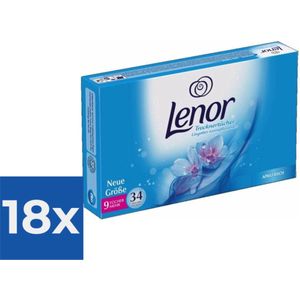 Lenor Droogtrommeldoekjes Aprilfris - 34 stuks - Voordeelverpakking 18 stuks
