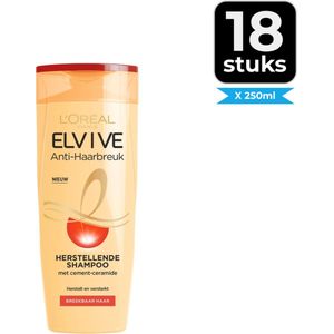 L’Oréal Paris Elvive Anti Haarbreuk Shampoo - 250 ml - Voordeelverpakking 18 stuks