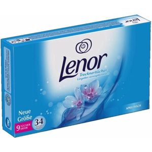 Lenor Droogtrommeldoekjes Aprilfris - 34 stuks - Voordeelverpakking 24 stuks