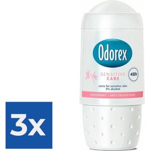 Odorex Deo Roll-on - Sensitive Care 50 ml - Voordeelverpakking 3 stuks