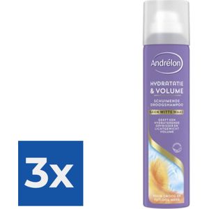 Andrelon Droogshampoo Schuimend Hydratatie & Volume 200 ml - Voordeelverpakking 3 stuks