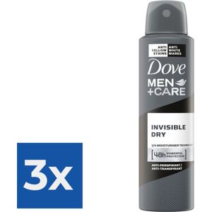 Dove Deodorant Deospray Men + Care Invisible Dry 150 mL - Voordeelverpakking 3 stuks