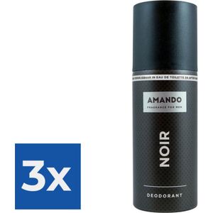 Amando - Noir - Deodorant Spray - 150 ml - Voordeelverpakking 3 stuks