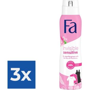 Fa Deo spray 150 ml Invisible Sensitive - Voordeelverpakking 3 stuks