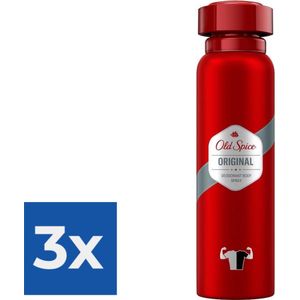 Old Spice Original Spray - 150 ml - 1 stuk Deodorant - Voordeelverpakking 3 stuks
