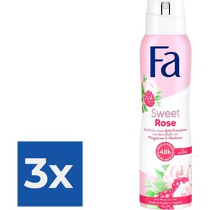Fa Deospray Sweet Rose 150 ml - Voordeelverpakking 3 stuks