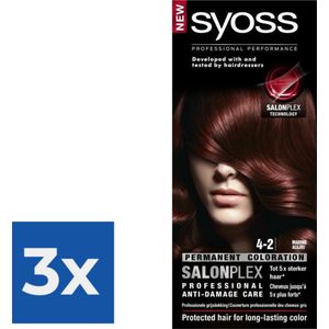 SYOSS Color baseline 4-2 Mahonie Haarverf - 1 stuk - Voordeelverpakking 3 stuks