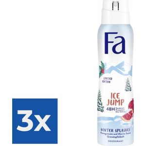 Fa deospray 150ML winter splashes ice jump - Voordeelverpakking 3 stuks