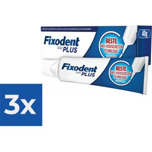 Fixodent Plus Anti-voedselresten Kleefpasta 40 gram - Voordeelverpakking 3 stuks