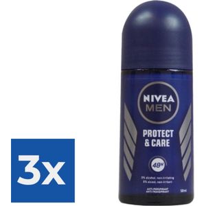 Nivea Deo Roll-on Men - Protect & Care - 50ml - Voordeelverpakking 3 stuks