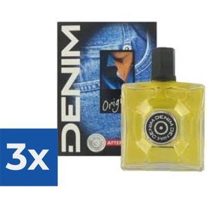 Denim Aftershave Men - Original 100 ml - Voordeelverpakking 3 stuks