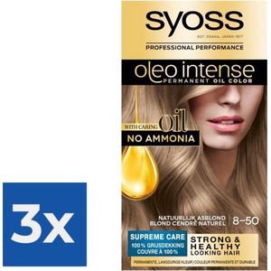 SYOSS Oleo Intense 8-50 Natuurlijk Asblond - 1 stuk - Voordeelverpakking 3 stuks