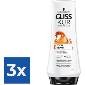 Gliss-Kur Conditioner Total Repair 200 ml - Voordeelverpakking 3 stuks