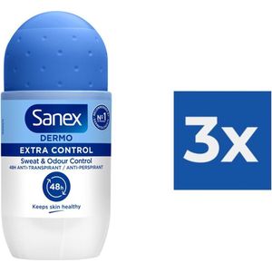 Sanex Deo Roller - Dermo Extra Control - 3 x 50 ml