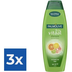 Palmolive Fris Vitaal Shampoo met Citrus-Extract 350 ml - Voordeelverpakking 3 stuks