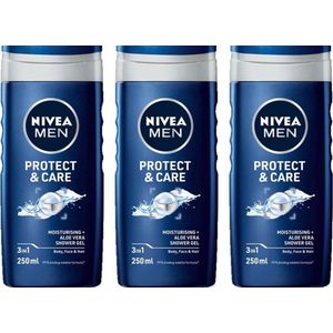 NIVEA Men Douchegel Protect & Care - 250 ml - Voordeelverpakking 3 stuks