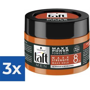 Taft Men Power Gel Maxx Power Hold 8 250 ml - Voordeelverpakking 3 stuks