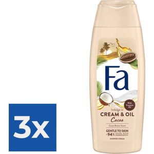 Fa Douche 250 ml Cream & Oil Cacao - Voordeelverpakking 3 stuks
