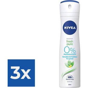Nivea Deodorant Spray Pure & Natural Jasmine 150 ml - Voordeelverpakking 3 stuks
