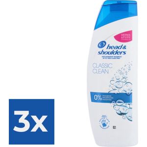 Head & Shoulders Classic Clean - Anti-Roos Shampoo 500ml. - Voordeelverpakking 3 stuks