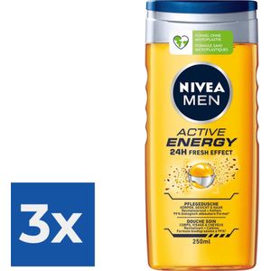 Nivea Men Douchegel Active Energy 250ml - Voordeelverpakking 3 stuks