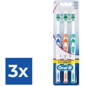 Oral-B Tandenborstel  Classic 123 Medium 3 Stuks - Voordeelverpakking 3 stuks