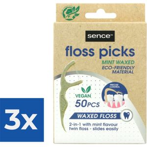 Sence Fresh Flosser 2 in 1 Bamboo 50 stuks - Voordeelverpakking 3 stuks