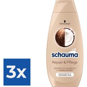 Schwarzkopf Shampoo 400ml Repair & Care - Voordeelverpakking 3 stuks