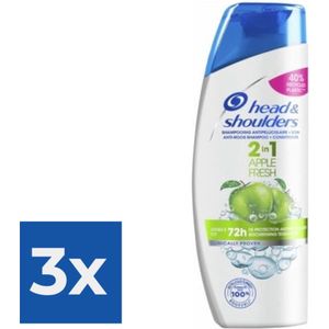 Head & Shoulders Shampoo - Apple Fresh 2 in 1 270ml - Voordeelverpakking 3 stuks