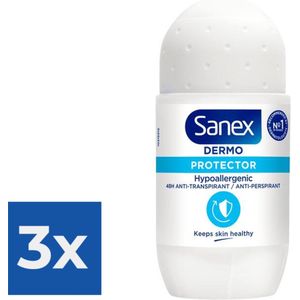 Sanex Deo Roller Dermo Protector 48H Formule - 3 x 50 Ml