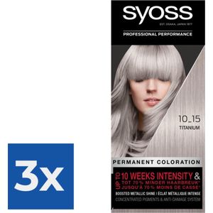 SYOSS Color baseline 10-15 Titanium haarverf - 1 stuk - Voordeelverpakking 3 stuks