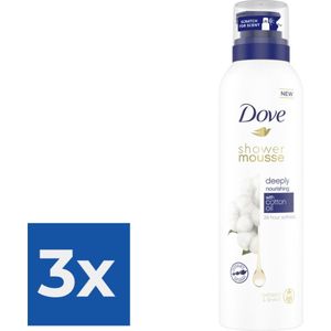 Dove Shower Foam Deeply Nourishing Cotton Oil 200 ml - Voordeelverpakking 3 stuks