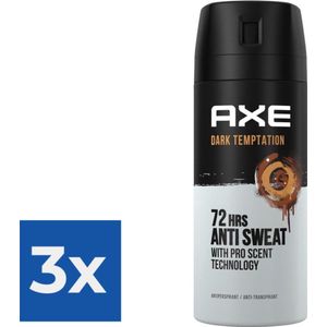 Axe Deodorant Spray Anti Transpirant Dark Temptation 150 ml - Voordeelverpakking 3 stuks