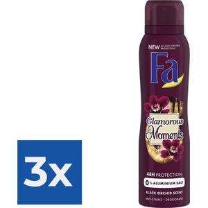 Fa - Deodorant Spray - Glamorous Moments - 150 ml - Voordeelverpakking 3 stuks