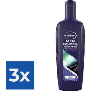 Andrélon Shampoo Men Anti-Roos & Intens Fris 300 ml - Voordeelverpakking 3 stuks