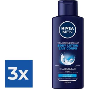 NIVEA MEN Bodylotion - Vitaliserend - 400 ml - Voordeelverpakking 3 stuks