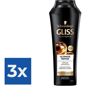 Gliss Kur Shampoo Ultimate Repair - Voordeelverpakking 3 stuks