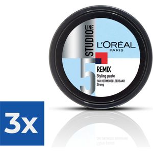L'Oréal Paris Studio Line Remix Haarwax - Wax - 150 ml - Voordeelverpakking 3 stuks
